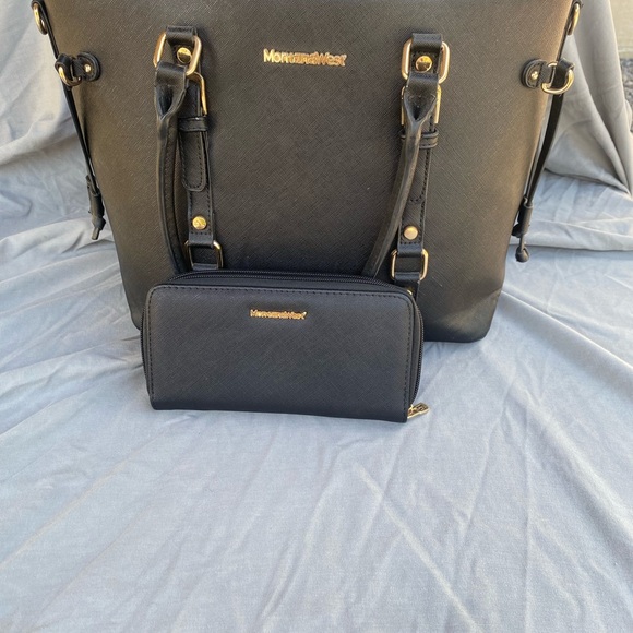 Montana West Black Tote and Wallet Set - Picture 1 of 7